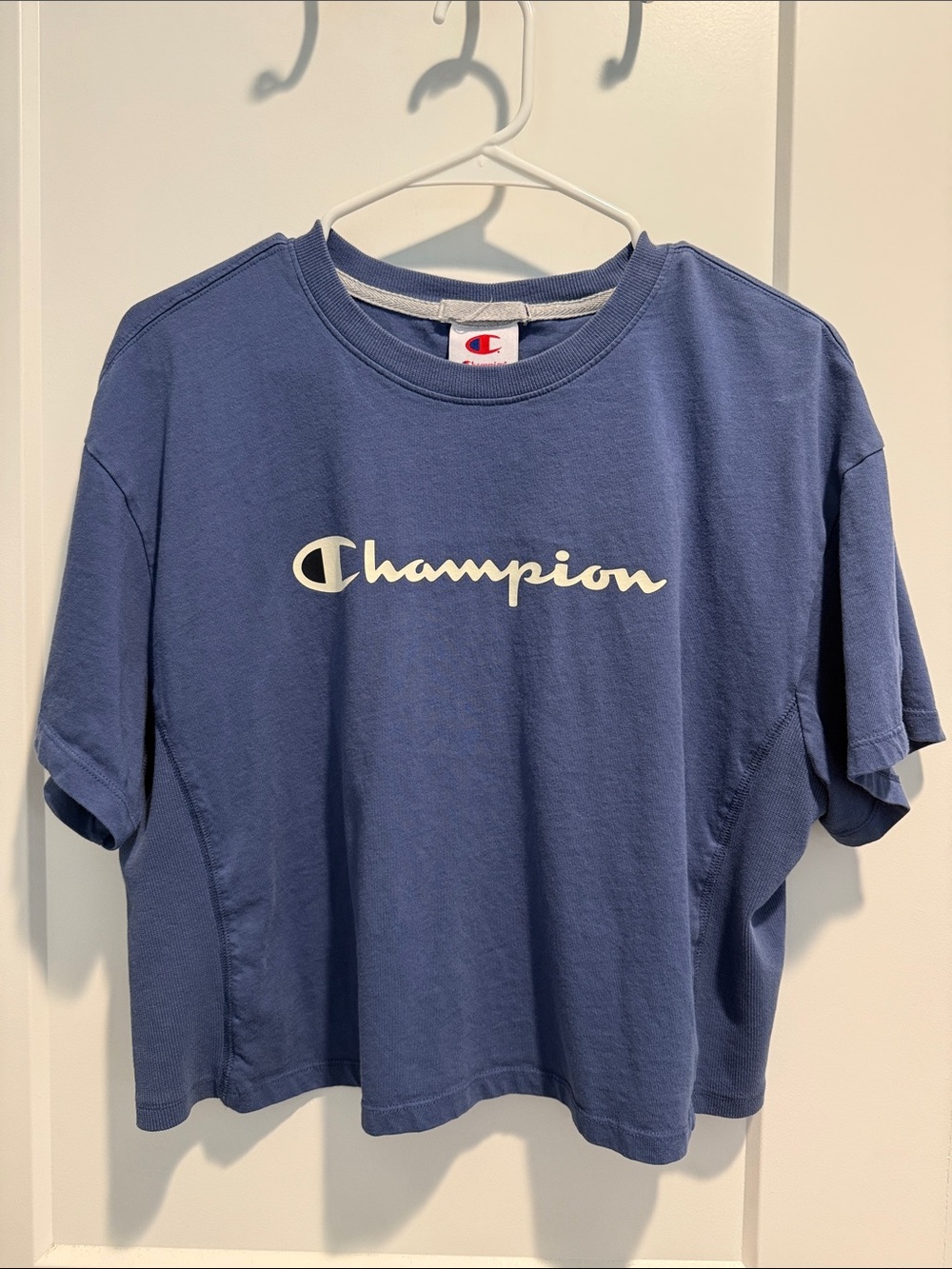 Champion Blue Short Boxy Logo Tee